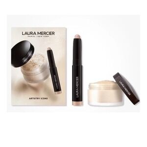 Laura Mercier Artist Icons Duo Eyeshadow Stick And Setting Powder Travel Size